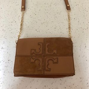 Camel Tory Burch crossbody purse